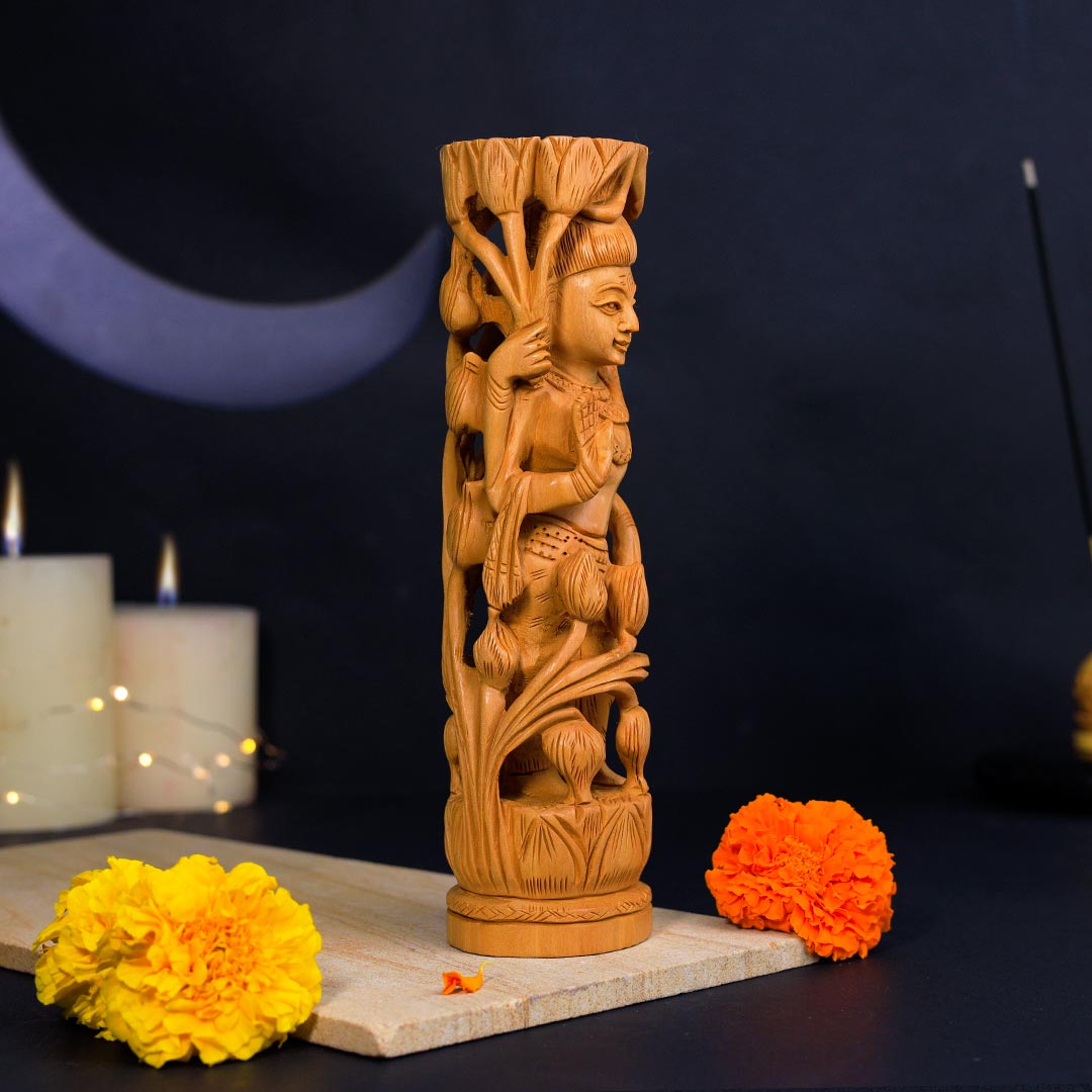 Lord Shiva Idol On Lotus Figurine