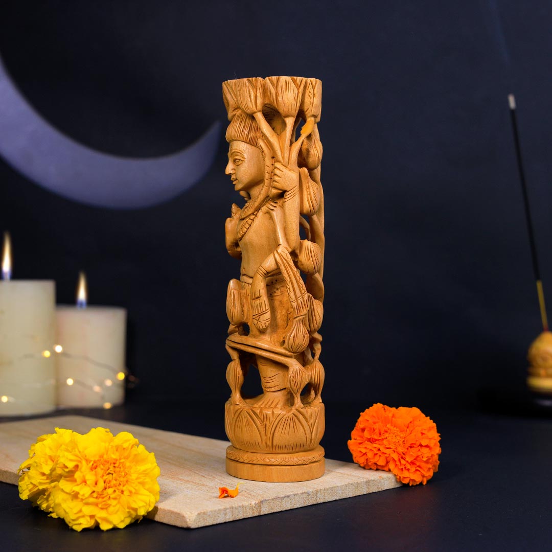 Lord Shiva Idol On Lotus Figurine