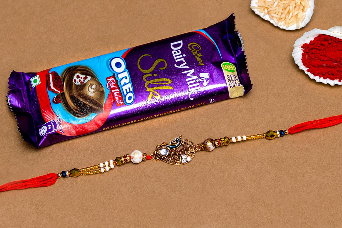 Buy Mayur Rakhi With Dairy Milk Online