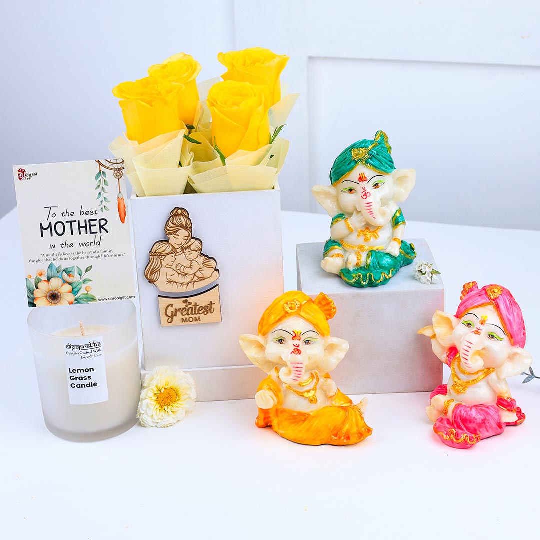 MDF Box Set With Flowers & Candle