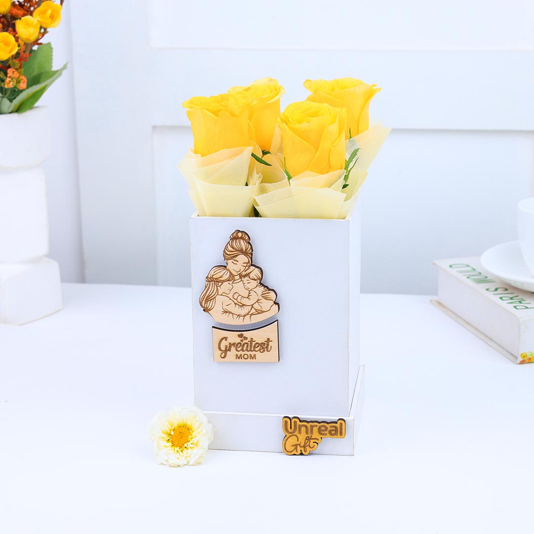 MDF Box Set With Flowers & Candle