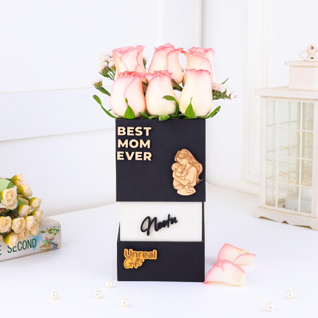 Mom's Love Wrapped In Pink Roses