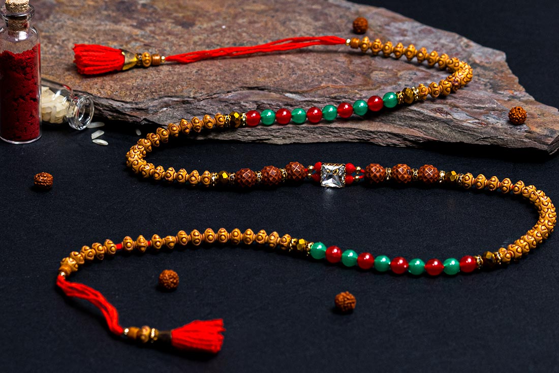 Multi-Faceted Rudraksh Pearl Rakhi