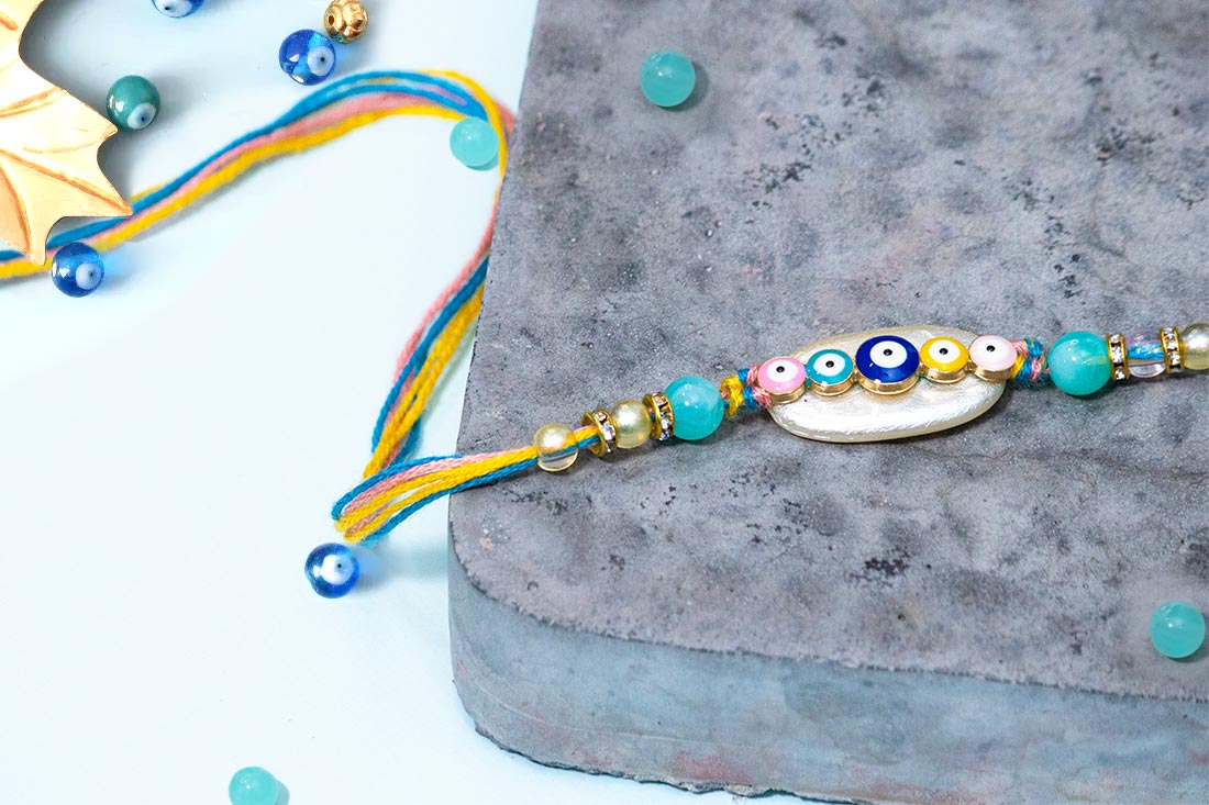 Multiple evil eye bracelet and rakhi