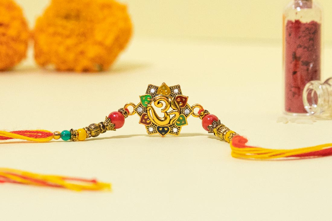 Buy Ornamental om rakhi Online
