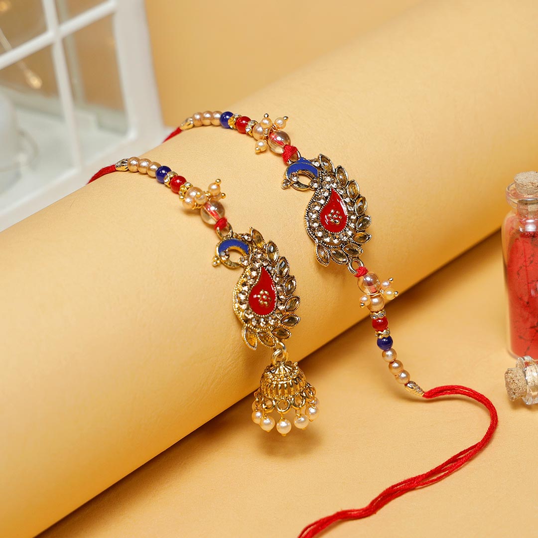 Peacock Rakhi With Dry Fruits For Bhaiya Bhabhi