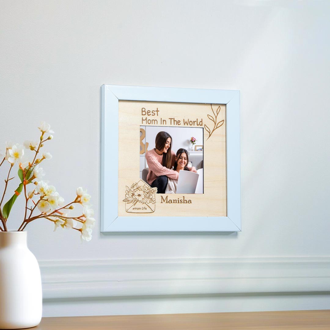 Personalized Best Mom In The World Photo Frame