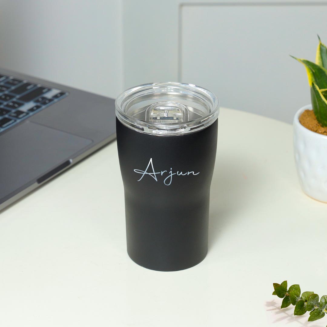 Personalized Black Steel Tumbler