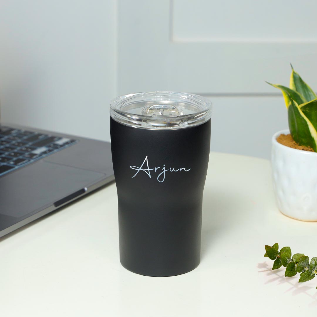 Order Personalized Black Steel Tumbler