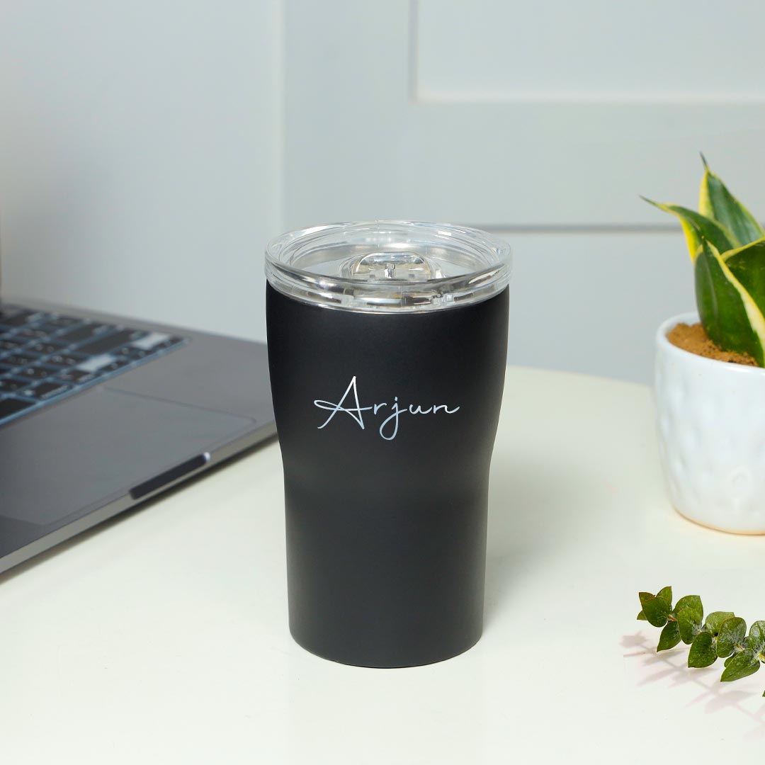 Personalized Black Steel Tumbler