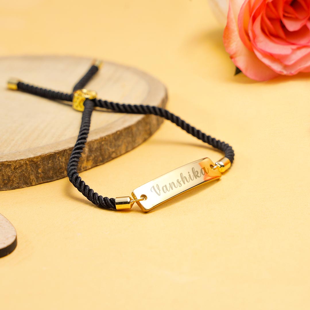Personalized Golden Rectangle Bracelet Order Now