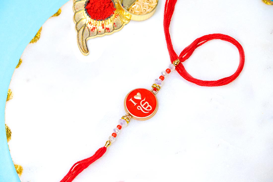 Red Rakhi Cum Bracelet