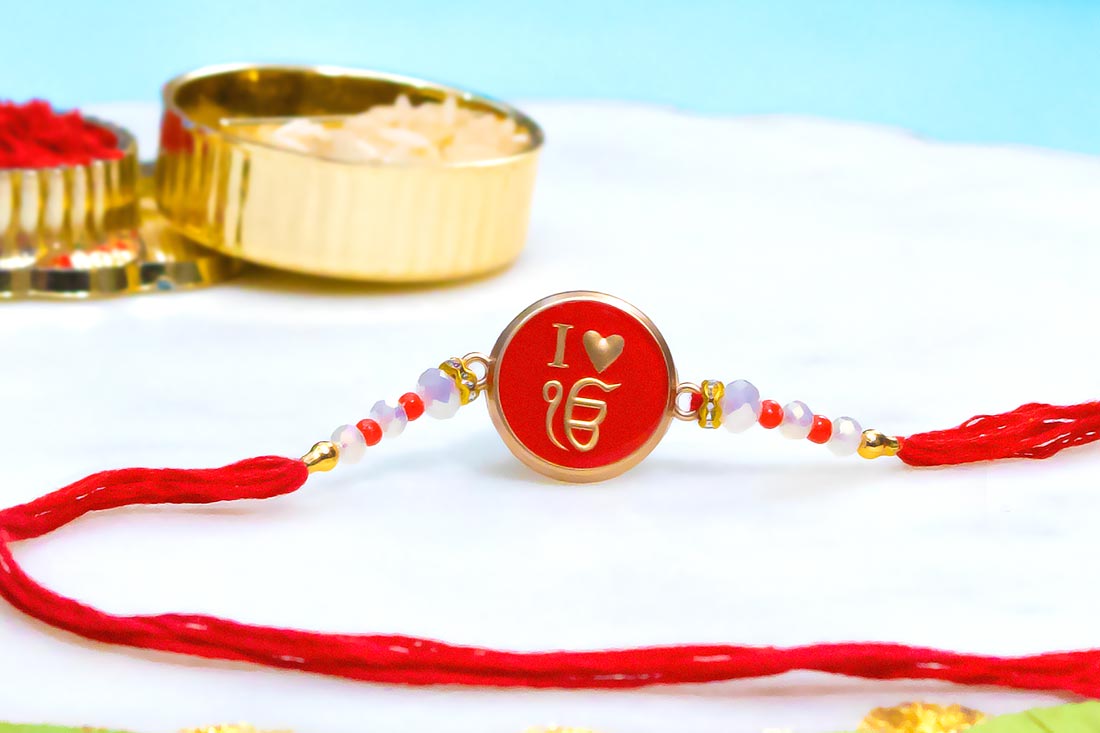 Red rakhi cum bracelet