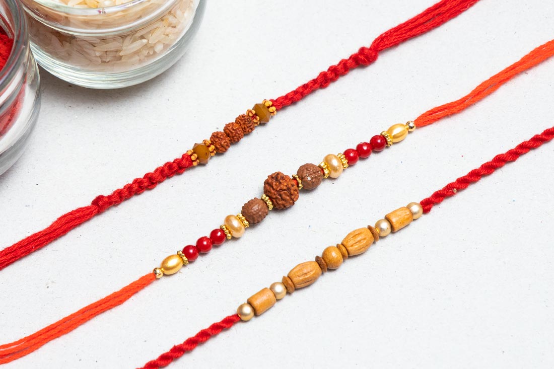 Rudraksh rakhi pack of three