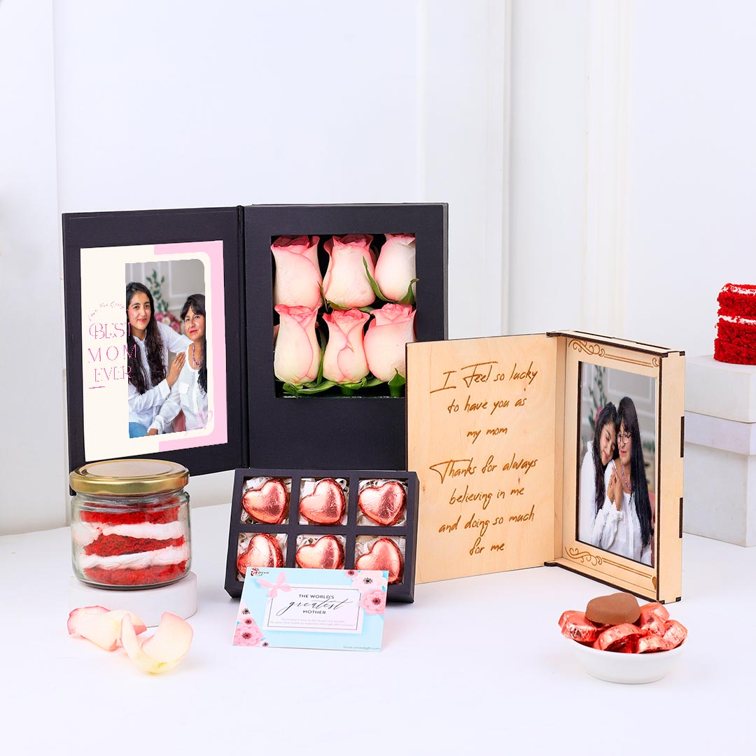 Set Of Roses, Cakes N Frames For Mother