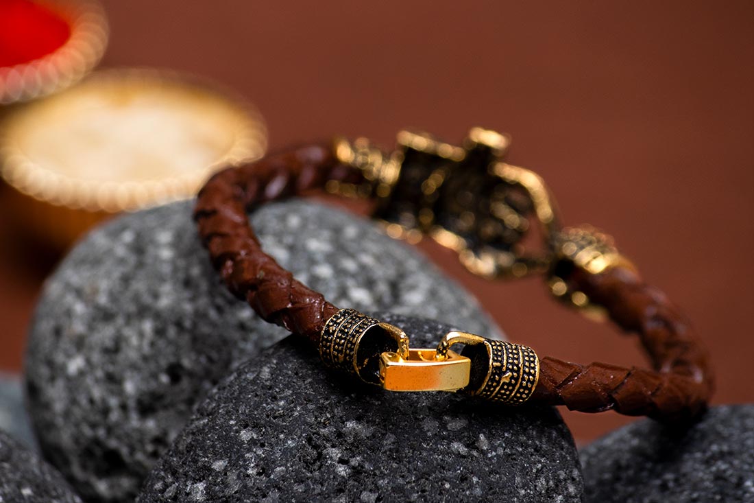 Shiva Brown Colored Bracelet Rakhi