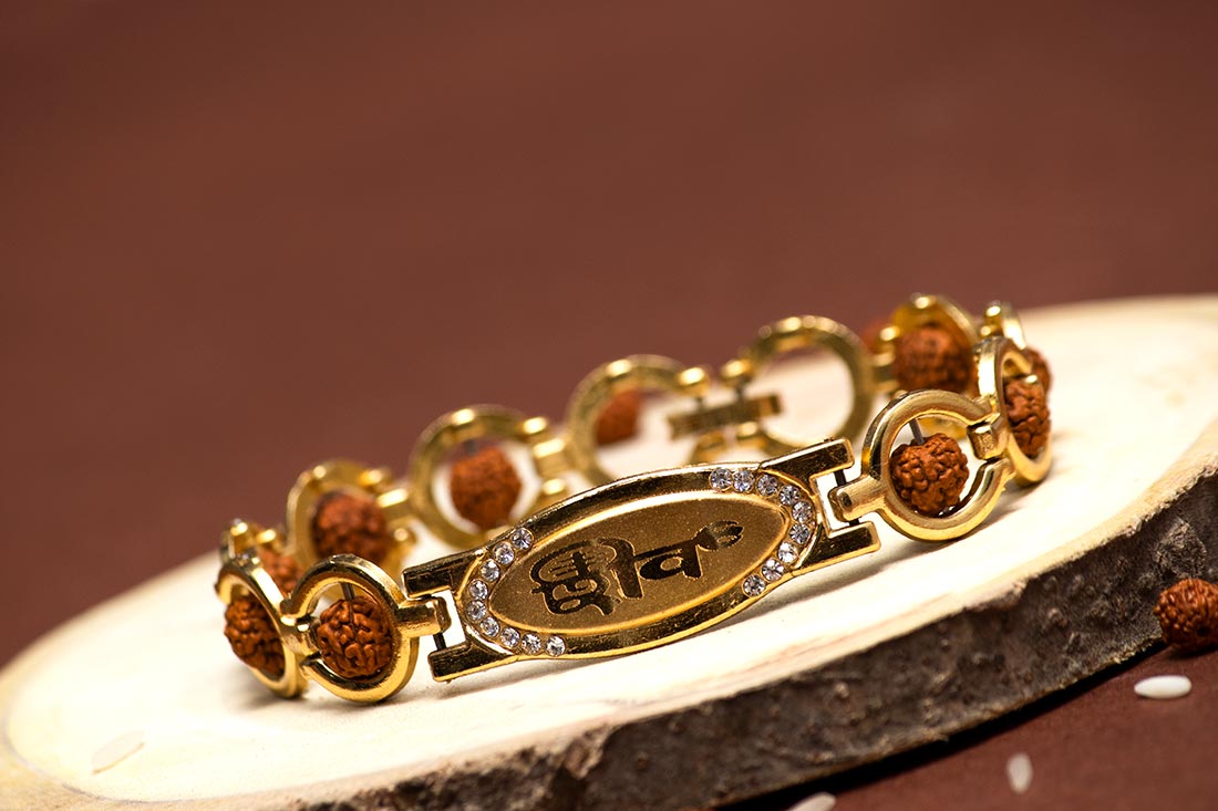 Order Shiva Golden Plated Bracelet Online