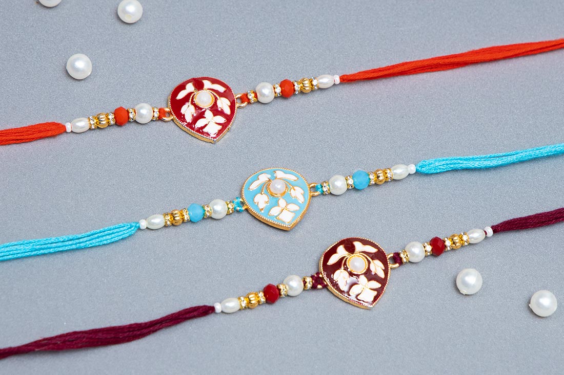 Silk Beaded Rakhi Pack Of Three