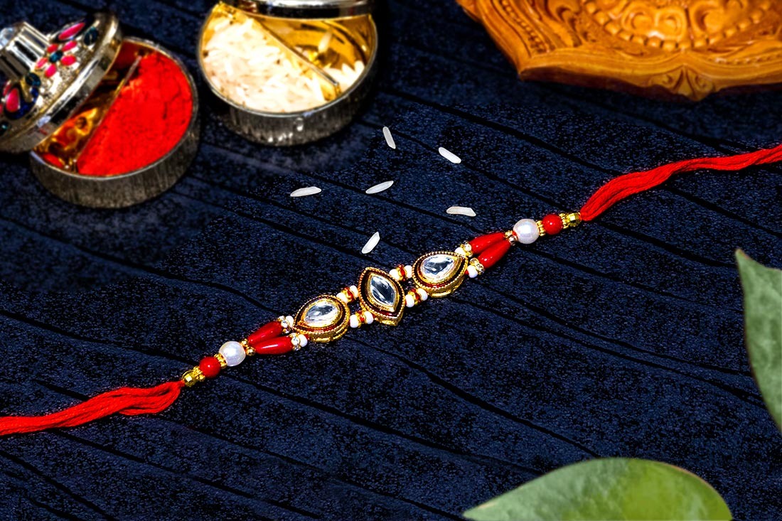 Sterling golden rakhi