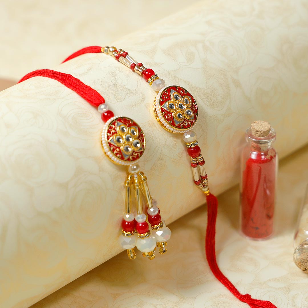 Stone Rakhi N Lumba With Couple Wallets