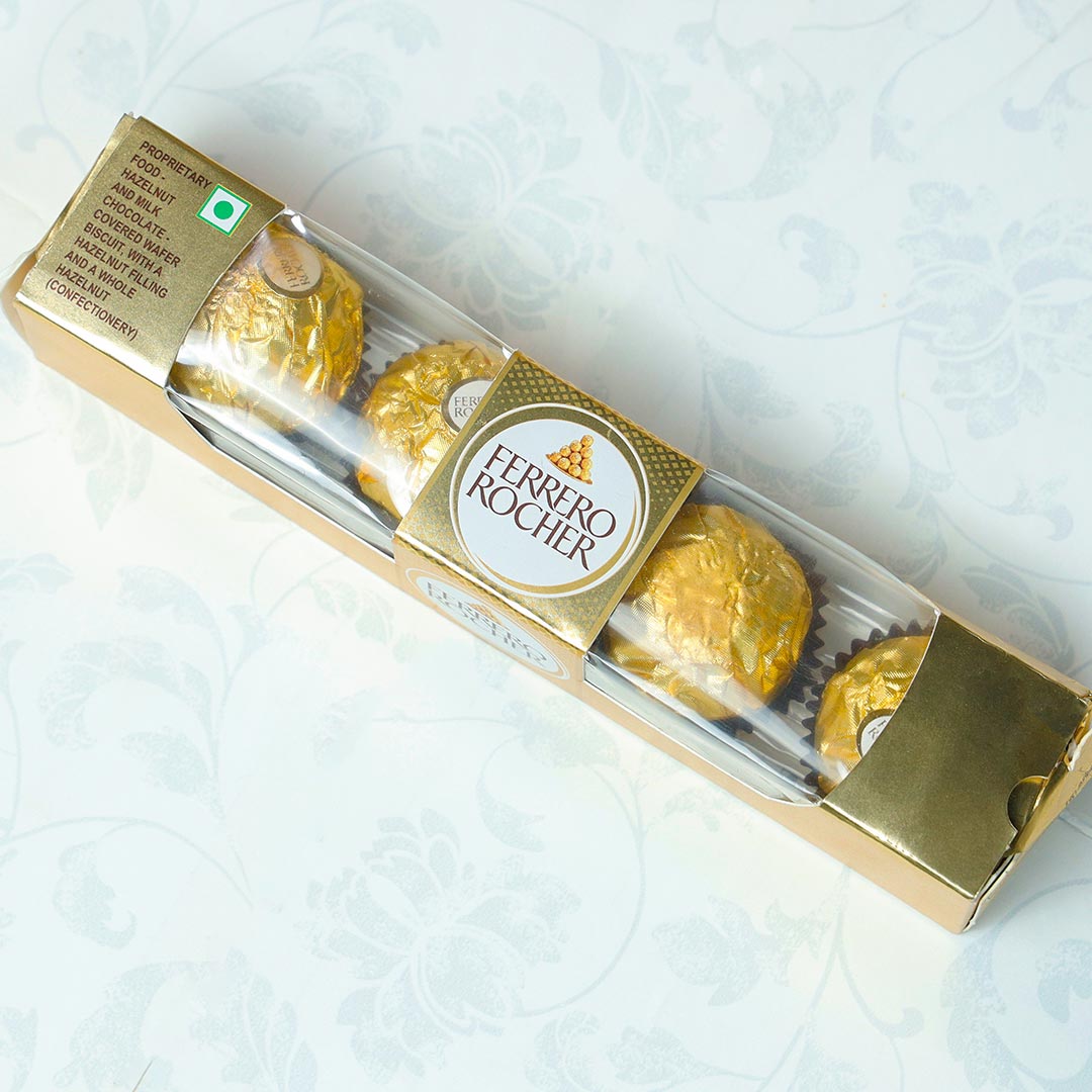 Stunning Rakhi With Ferrero Rocher & Kaju Rolls
