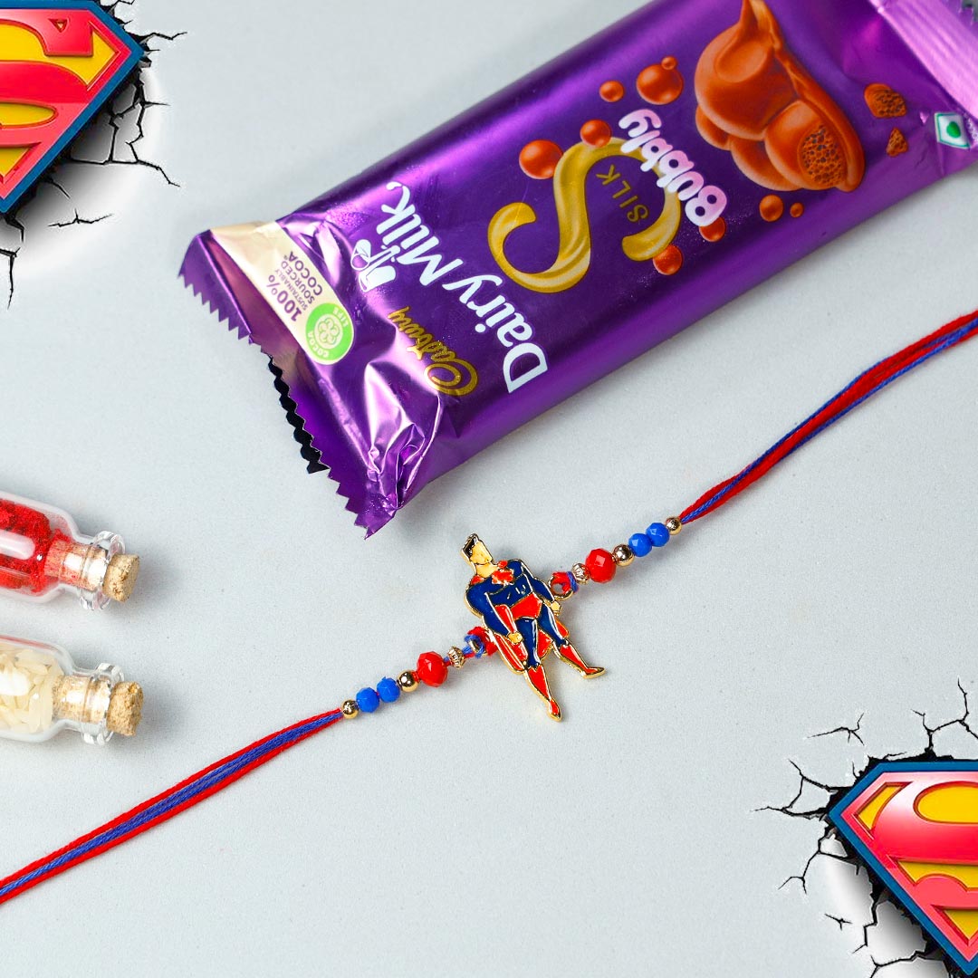 Superman Rakhi & Delicious Diary Milk