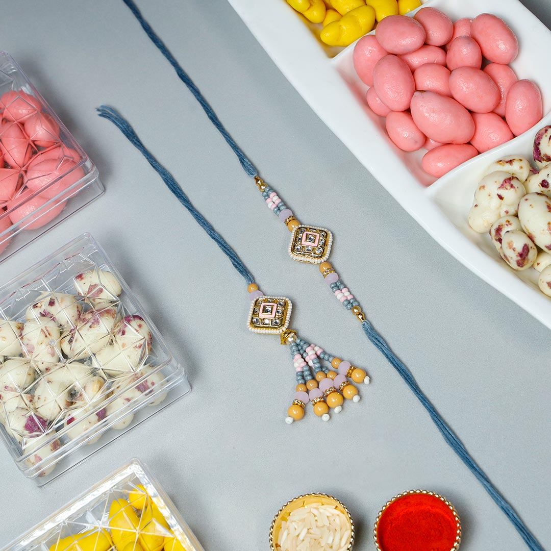 Traditional Lumba Rakhi Set With Dragees