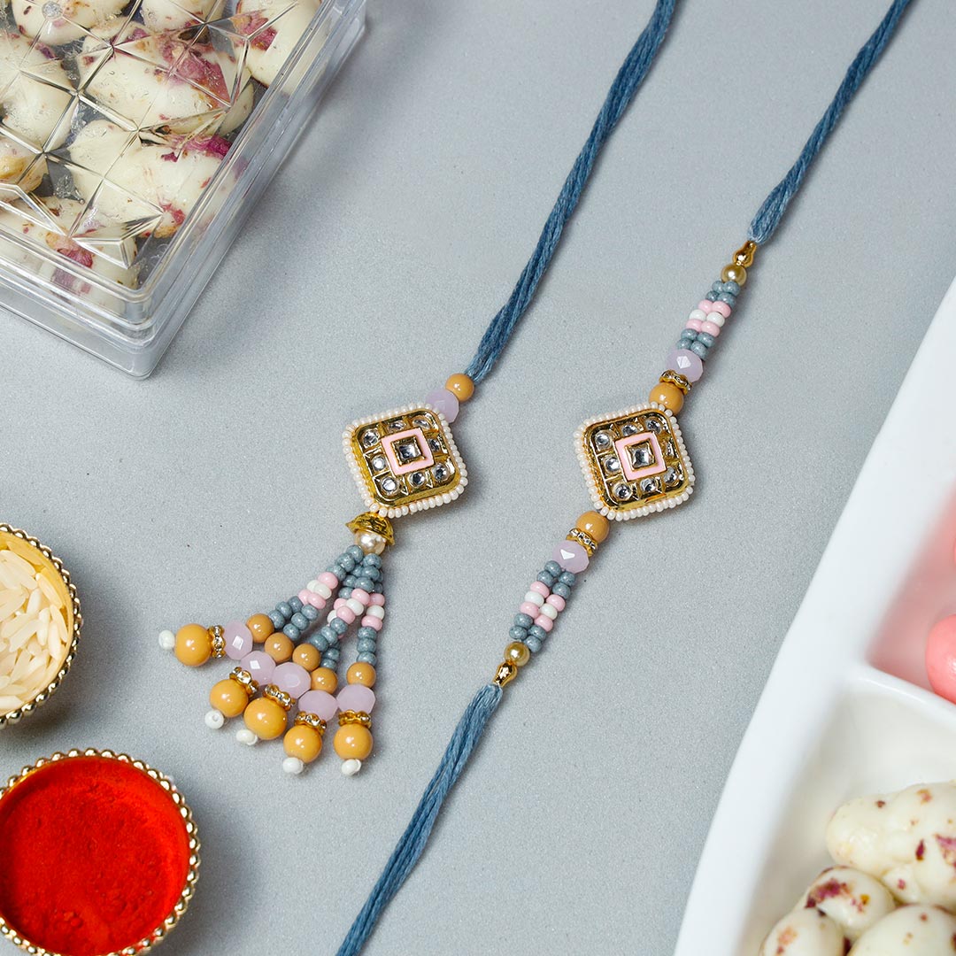 Traditional Lumba Rakhi Set With Dragees