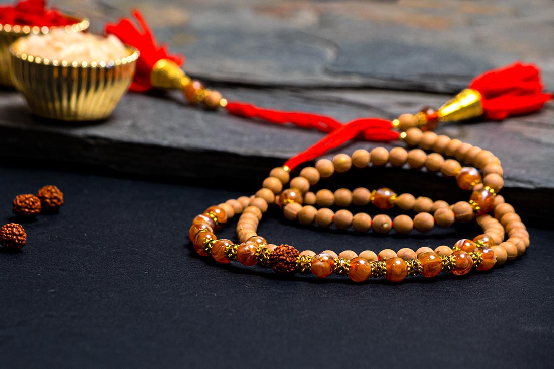 Traditional Rudraksh Rakhi Send Now
