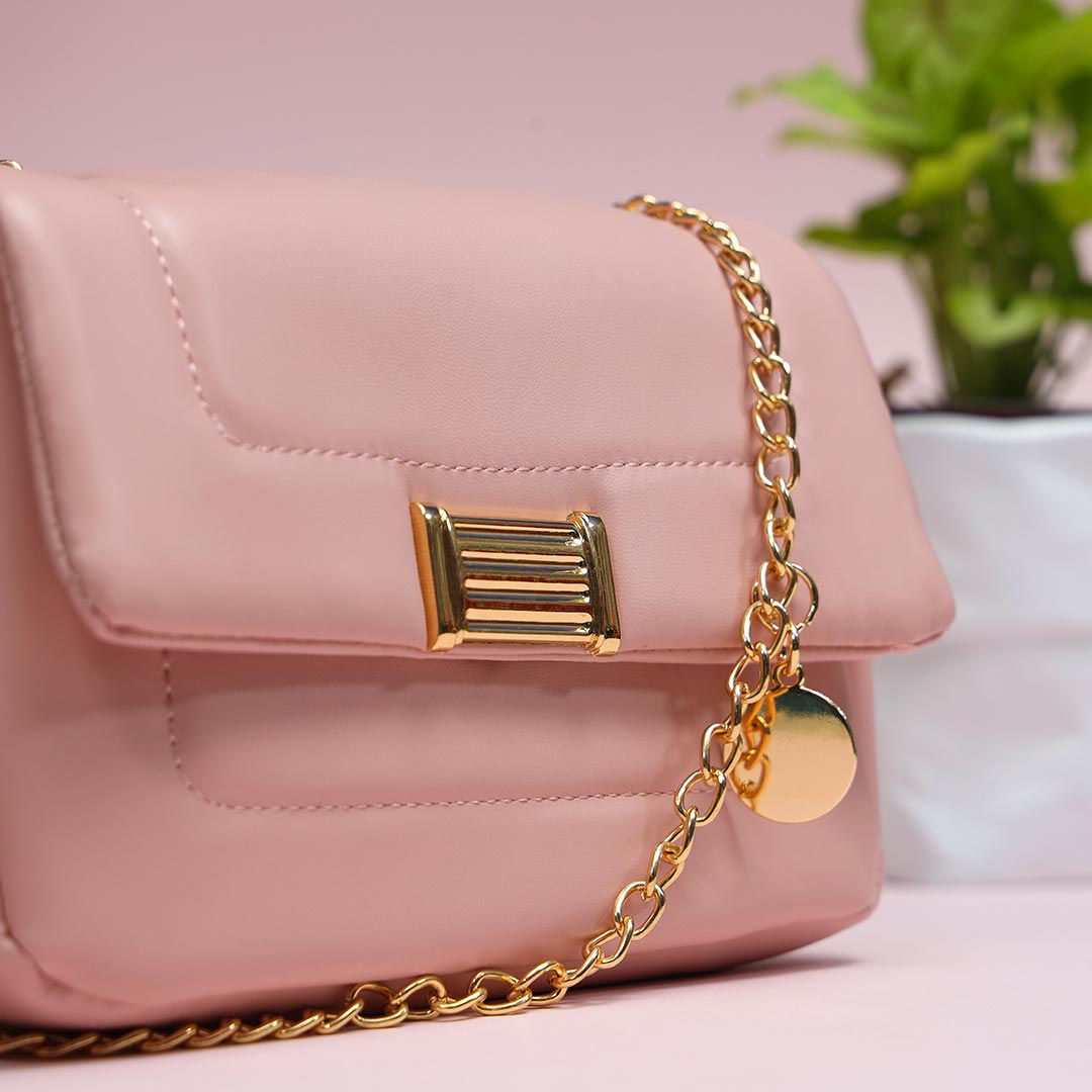 Vintage Inspired Pink Chained Purse